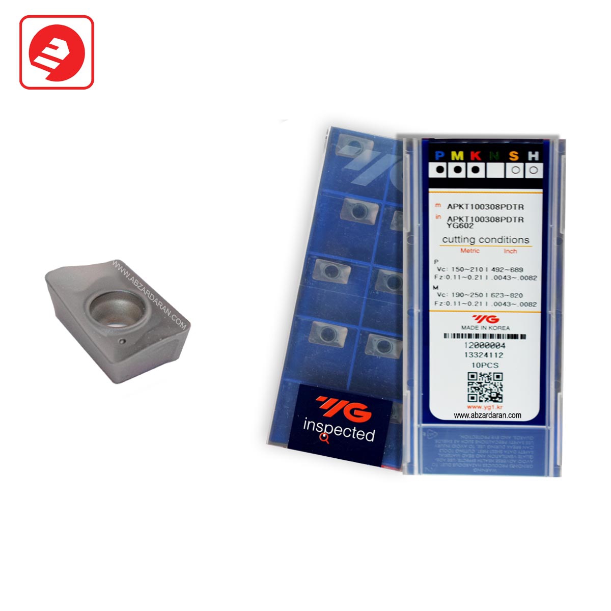 الماسه AP10 وای جی APKT 100308PDTR YG602