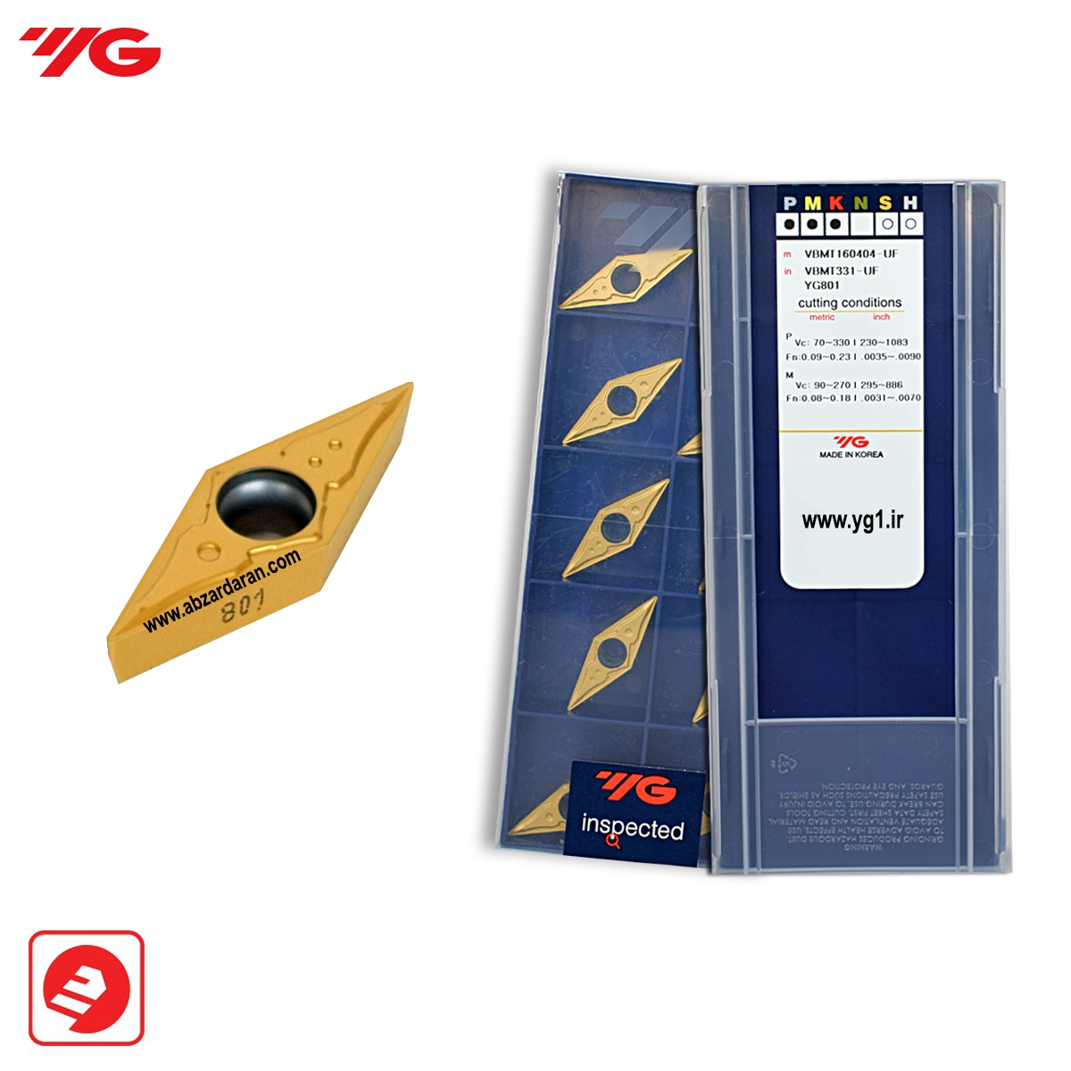 الماسه VBMT 16 VBMT 160404 - UF YG801