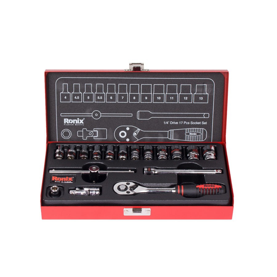  ست بکس 17 عددی درایو 1/4 اینچ رونیکس RH-2617