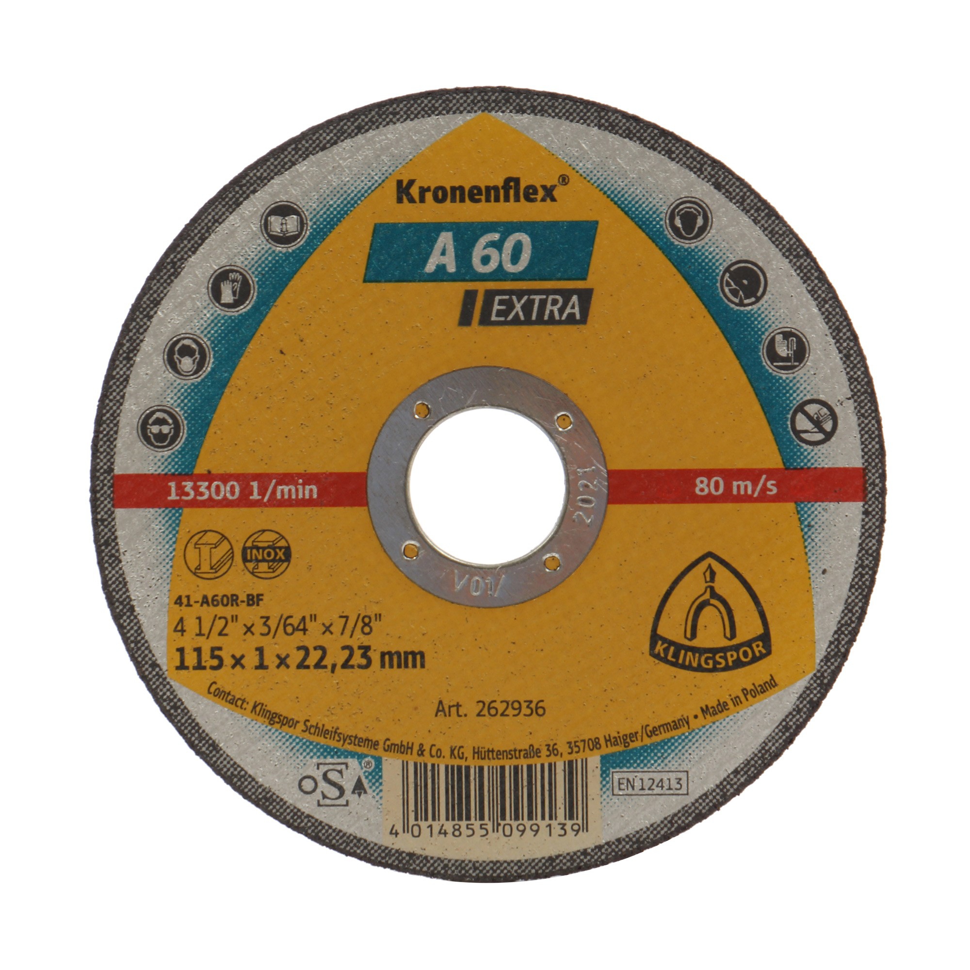 صفحه مینی سنگ استیل بر کلینگ اسپور KLINGSPOR   A60 Extra 115x1