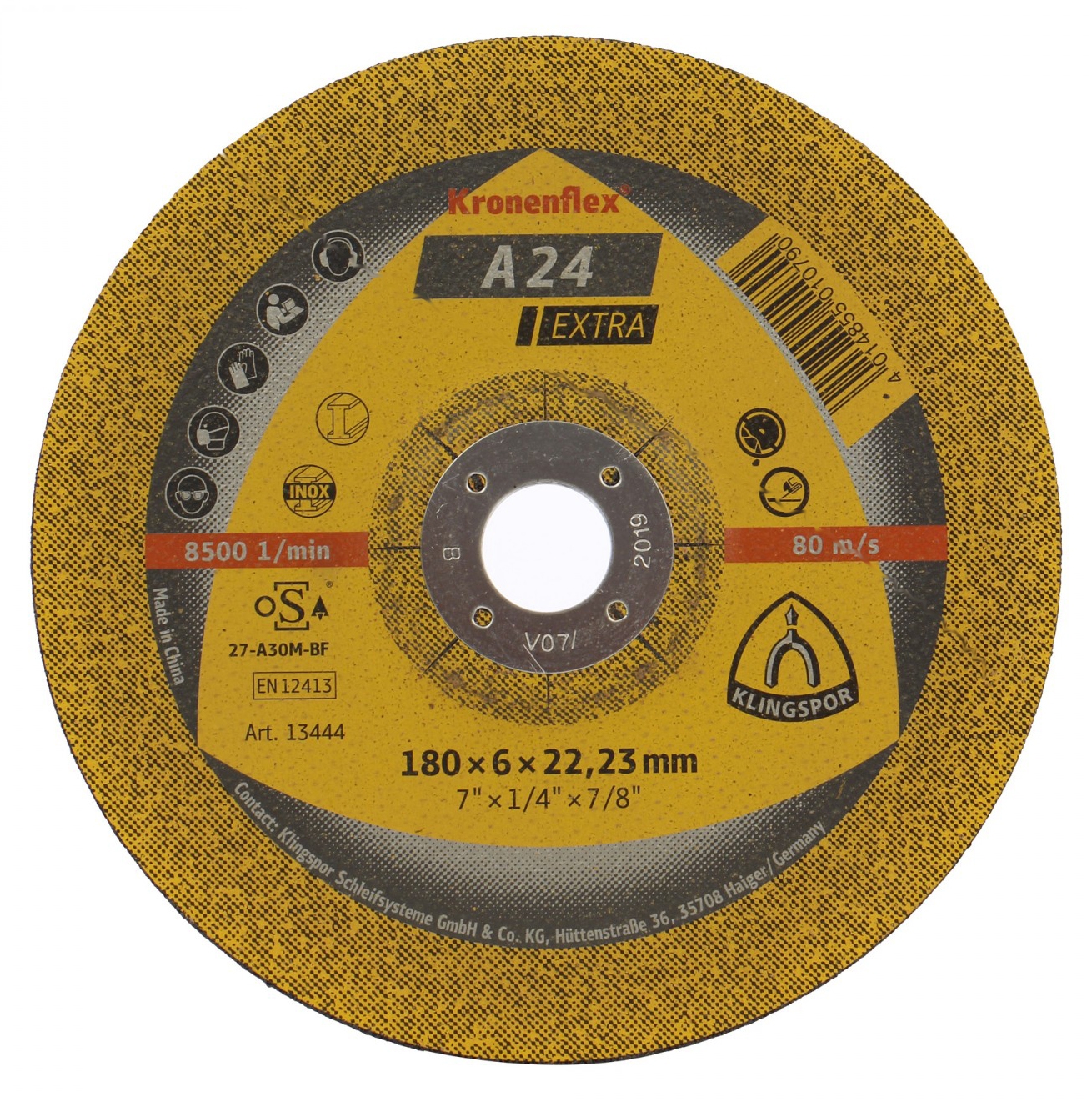 صفحه سنگ ساب کلینگ اسپور KLINGSPOR A24 EXTRA 180x6