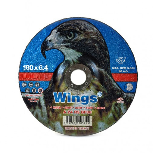 صفحه سنگ ساب آهن 180 وینگز  Wings A 24 RS BF80 180x6.4