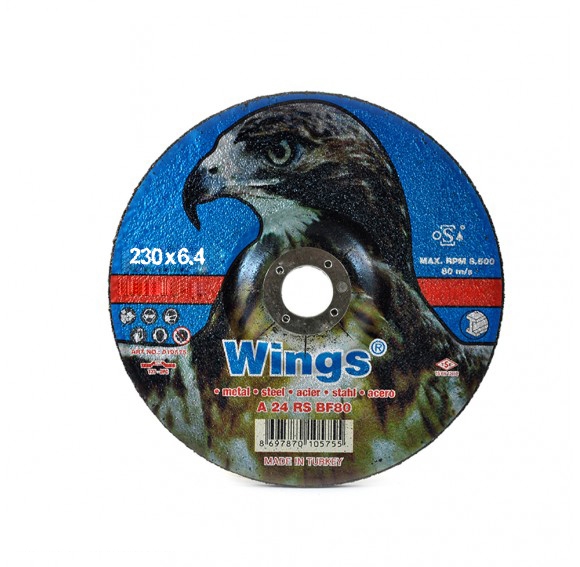 صفحه سنگ ساب آهن 230 وینگز  Wings A 24 RS BF80  230x6.4