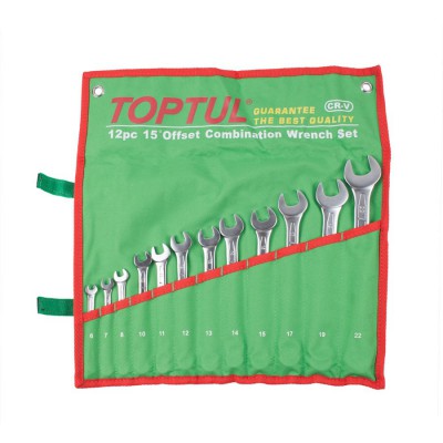  ست آچار 12 عددی یکسر تخت یکسر رینگ تاپ تول 