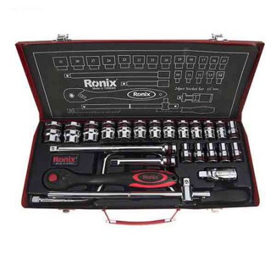  مجموعه 24 عددی آچار بکس  با سری های شش گوشه رونیکس