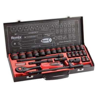  مجموعه 27 عددی آچار بکس  با سری های شش گوشه رونیکس